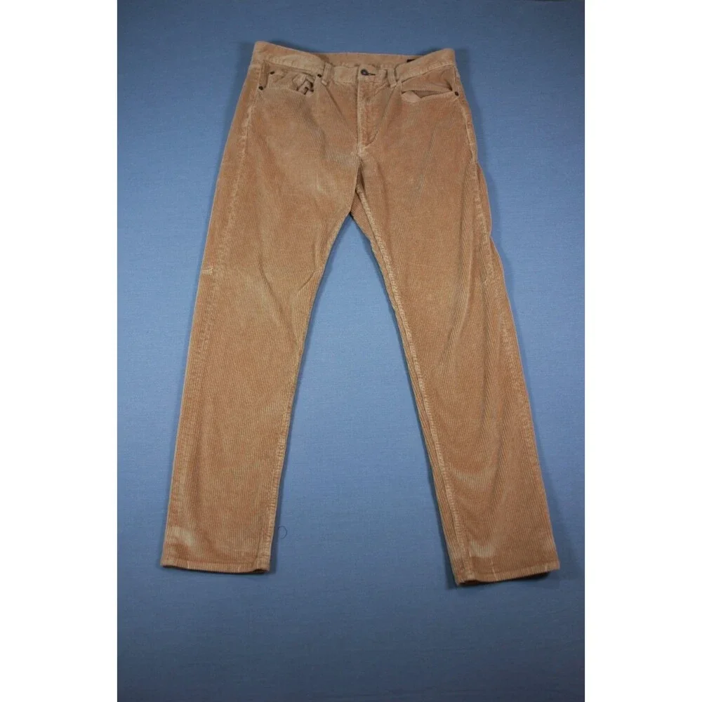 Rag & Bone Mens Corduroy Pants Tan Brown Flat Front Stretch 34